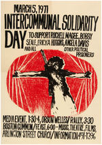 RARE "INTERCOMMUNAL SOLIDARITY DAY" POSTER FEATURING MAGEE, SEALE, HUGGINS AND DAVIS.