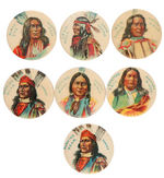 AMERICAN INDIANS C. 1900 SET IN RARE 1.25" SIZE.