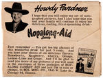 "HOPALONG CASSIDY-AID" COMPLETE PREMIUM CARD SET & MAILER.