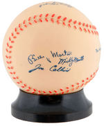 NEW YORK YANKEES BASEBALL BANK WITH FACSIMILE SIGNATURES.