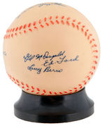 NEW YORK YANKEES BASEBALL BANK WITH FACSIMILE SIGNATURES.