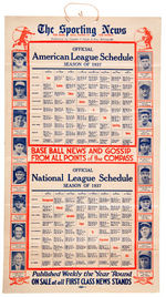 THE SPORTING NEWS SEASON OF 1937” LARGE PROMO BASEBALL TEAM SCHEDULE.