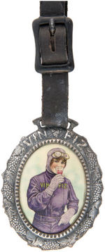 EARLY SUPERB WATCH FOB FOR "VIN FIZ" GRAPE DRINK.