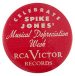 SPIKE JONES ONLY BUTTON KNOWN FOR HIM AND PROMOTING HIS "RCA VICTOR RECORD."