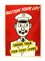 WWII "BUTTON YOUR LIP!" POSTER.