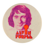 "ALVIN PURPLE" 1973 BUTTON FOR AUSTRALIAN COMEDY.