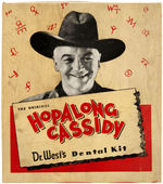 "THE ORIGINAL HOPALONG CASSIDY DR. WEST'S DENTAL KIT."