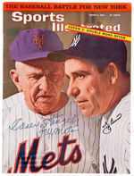 BASEBALL LEGENDS CASEY STENGEL & YOGI BERRA SIGNED "SPORTS ILLUSTRATED" MAGAZINE.