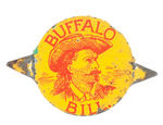 "BUFFALO BILL" LITHO TIN TOBACCO TAG C. 1890s.