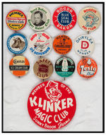 BAKERY AND DAIRY COLLECTION OF 13 "CLUB" BUTTONS.