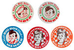 "BIG BOY CLUB" RUN OF RESTAURANT TRADEMARK BUTTONS 1950s-1980s.