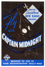 “FLY WITH CAPTAIN MIDNIGHT” RADIO SPONSORSHIP ANNOUNCEMENT PREMIUM BROCHURE.