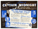 “FLY WITH CAPTAIN MIDNIGHT” RADIO SPONSORSHIP ANNOUNCEMENT PREMIUM BROCHURE.