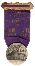 GENERAL CUSTER 1914 CENTENNIAL RIBBON BADGE.