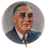 FRANKLIN ROOSEVELT PAIR OF LARGE COLOR PORTRAIT BUTTONS.