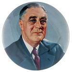 FRANKLIN ROOSEVELT PAIR OF LARGE COLOR PORTRAIT BUTTONS.