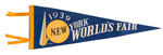 NYWF 1939-1940 PENNANT LOT OF 13 DIFFERENT