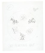 DISNEY FLOPPY HATS GROUP OF 14 ORIGINAL ART DESIGNS.