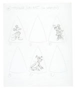 DISNEY FLOPPY HATS GROUP OF 14 ORIGINAL ART DESIGNS.