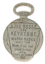 EARLY POCKET WATCH CASE OPENER WITH REVERSE TEXT FOR "WATCH INSPECTOR B. & O. RAILROAD.