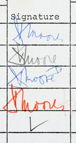 DUDLEY MOORE SIGNED "10" TIMESHEET.