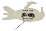 CROW MOTOR CARS RARE DIE-CUT CELLULOID STICKPIN PLUS THREE BUTTONS.