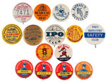 TRANSPORTATION RELATED CLUB BUTTONS, MOST WITH SAFETY THEME.