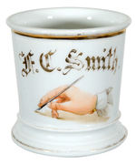 "F. C. SMITH" CLERK OCCUPATIONAL SHAVING MUG.