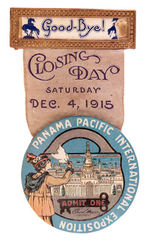 PPIE "CLOSING DAY" GRAPHIC CELLO RIBBON BADGE.