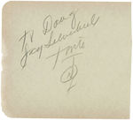 THE LONE RANGER & TONTO - CLAYTON MOORE & JAY SILVERHEELS SIGNED AUTOGRAPH ALBUM PAGE PAIR.