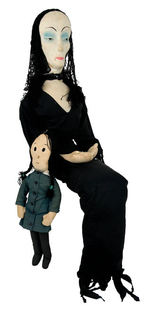 MORTICIA AND WEDNESDAY ADDAMS DOLLS.