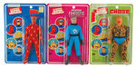 “FANTASTIC FOUR” MEGO FRENCH CARDED FIGURE TRIO.