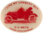 BEAUTIFUL OVERSIZED OVAL BUTTON PICTURING THE "LAMBERT" c.1907.