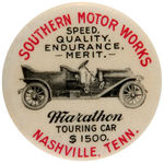 "MARATHON TOURING CAR" RARE CELLULOID COVERED TIN CLICKER.