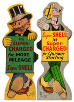 MUTT AND JEFF SHELL GAS SIGNS.