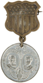 CLEVELAND 1888 AND HARRISON 1892 PAIR OF WHITE METAL MEDALS.