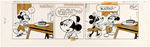 “MICKEY MOUSE” 1966 DAILY COMIC STRIP ORIGINAL ART WITH MICKEY AND MINNIE.