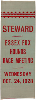 FOX HUNTING PAIR OF BUTTONS AND RIBBON SPANNING 1928-1941.