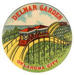 RARE 1902-1910 POCKET MIRROR PROMOTING AMUSEMENT PARK "DELMAR GARDEN OKLAHOMA CITY."