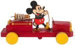 "CHAD VALLEY" MICKEY MOUSE FIRE ENGINE RARE ENGLISH PULL TOY.