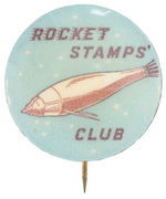 "ROCKET STAMPS' CLUB" C. 1950 AUSTRALIAN BUTTON.