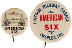 RARE PAIR OF BUTTONS FOR THE "AMERICAN SIX" CAR c.1917.