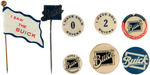 BUICK EARLY STICKPINS AND BUTTONS INCLUDING BUTTON OF SHAME "I HAVE SOLD 0 BUICKS."