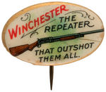 "WINCHESTER RIFLE" SCARCE OVAL BUTTON.