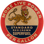 GASOLINE AND MOTOR OIL GROUP OF FOUR LARGE 1930s BUTTONS.