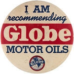 GASOLINE AND MOTOR OIL GROUP OF FOUR LARGE 1930s BUTTONS.