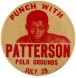 FLOYD "PUNCH WITH PATTERSON" FIGHT BUTTON.