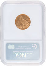 HALF EAGLE INDIAN HEAD 1914 $5 GOLD COIN NGC AU58.