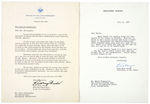 NIXON'S SECRETARY ROSE MARY WOODS 1968 SIGNED PHOTO, 58 LETTERS (1953-1975) & 16 CHRISTMAS CARDS.