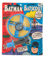 "OFFICIAL BATMAN FLYING BATSCOUT" CARDED TOY.